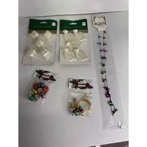 Vintage Lot of 31 Crafts For Miniature Tree Christmas Ornaments Trumpets Girland